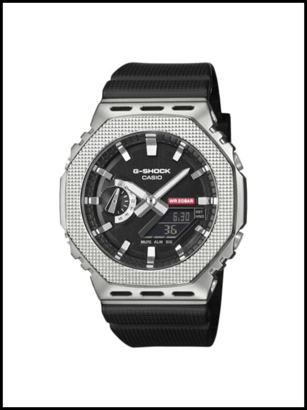 G-Steel Analog-Digital Watch Resin Band Stainless Steel Case 200m Water